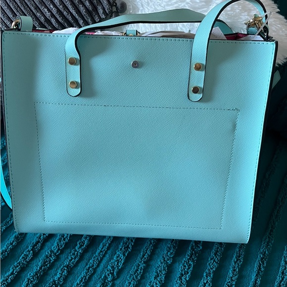 NEW 🩵🩵🩵TRINA TURK TURQUOISE TOTE PURSE WITH DETACHABLE COIN PURSE - Picture 3 of 5